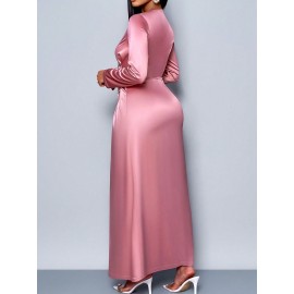 [Elegant Soft Pink Formal Gown] Elegant Women's Soft Pink Long Flowy Gown - Formal & Party Dress | Machine Washable Evening Wedding, Valentine's, Christmas Party Outfit | Sophisticated Design, Comfortable Fit, Glamorous Special Occasion Wear