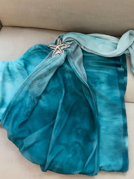 Women'S Y2K Style Halter Neck Backless Dress - Light Blue & Teal Tie-Dye Summer Beach Vacation Dress with Ruffled Hem, Perfect for Adult Casual Wear, Beach Dress