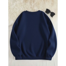 Women's Floral Print Crew Neck Sweatshirt - Pink with Multicolor Flower Design, All-Season Casual Pullover, Soft Machine-Washable Fabric, Cozy Everyday Sweater for Women (No Dry Clean)