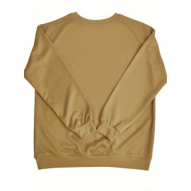 [Graphic Print Sweatshirt] Polyester Women's Puerto Rico Graphic Print Sweatshirt | Oversized Fit, Crew Neck Long Sleeve Pullover, Geometric Pattern with Applique Detail | Casual for Fall/Winter, Machine Washable