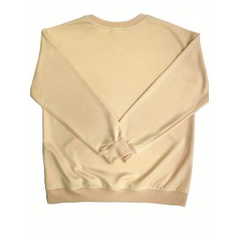 [Graphic Print Sweatshirt] Polyester Women's Puerto Rico Graphic Print Sweatshirt | Oversized Fit, Crew Neck Long Sleeve Pullover, Geometric Pattern with Applique Detail | Casual for Fall/Winter, Machine Washable