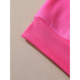 Women's CALVIN Letter Print Hooded Sweatshirt - Oversized Kangaroo Pocket & Drawstring Hood, Cozy Fall Winter Sweater with White CALVIN Logo, Casual Pullover (Machine Washable) for Casual Attire