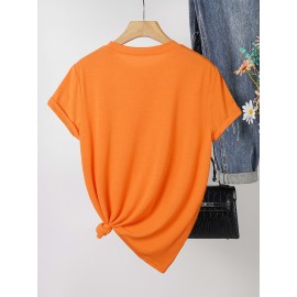 Women's Vintage Graphic T-Shirt - Retro Good Times Text & Group Photo Print Tee - Bright Orange Casual Summer Shirt - Lightweight Everyday Streetwear Top for Women, Relaxed Weekend Wear, Bold Typography Design, Easy Care Clothing, Fashion Enthusiasts