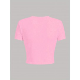 Women's White Crop T-Shirt - London '92 Numeric Graphic Tee - Stretchy Casual Summer Top - Vintage Streetwear Everyday Shirt - Non-See Through Crop Top for Women, Ladies T Shirts, Relaxed Fit Tee, Nontransparent Fabric