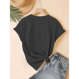 Women's Casual Short Sleeve Crew Neck T-Shirt - Vibrant Sun Moon Stars Paisley Print, Breathable Regular Fit Top for Spring Summer Fall, Machine Washable, Seasonal Fashion, Artistic Celestial Design, Comfortable Fabric