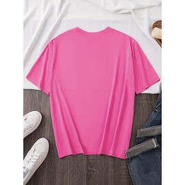 Women'S Y2K Graphic Tee - Cute Cartoon Character Design, 100% Polyester Casual Summer T-Shirt, Loose Fit, Easy Care, Vibrant Yellow with Black Outlines, Perfect for Casual Attire